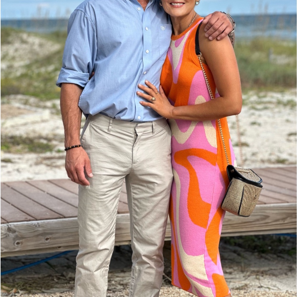 Color block midi dress